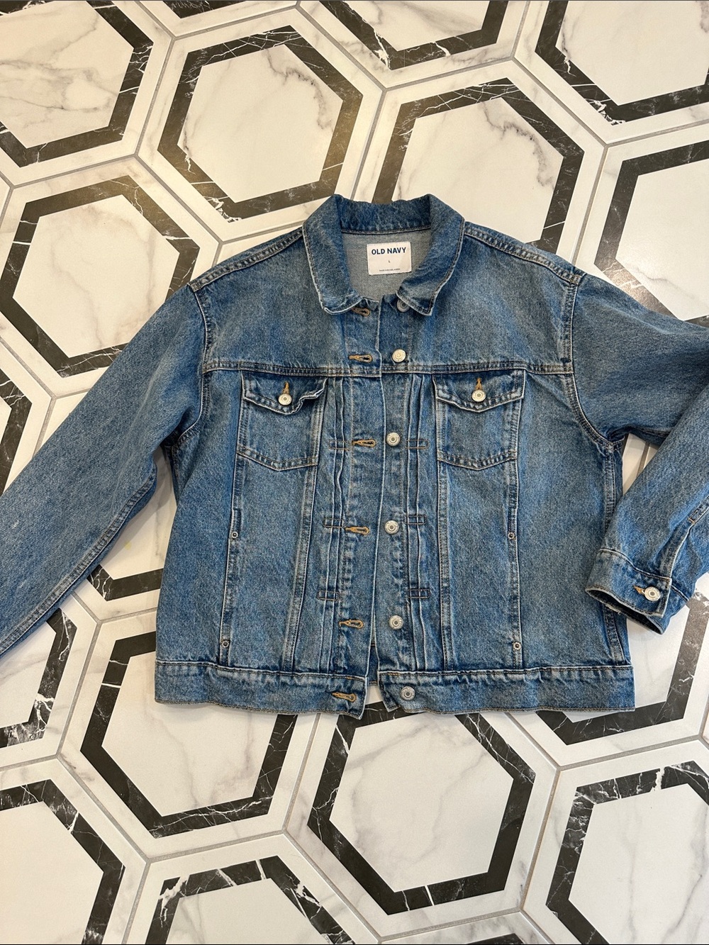 Old Navy Light Blue Denim Jacket with Chest Pockets
